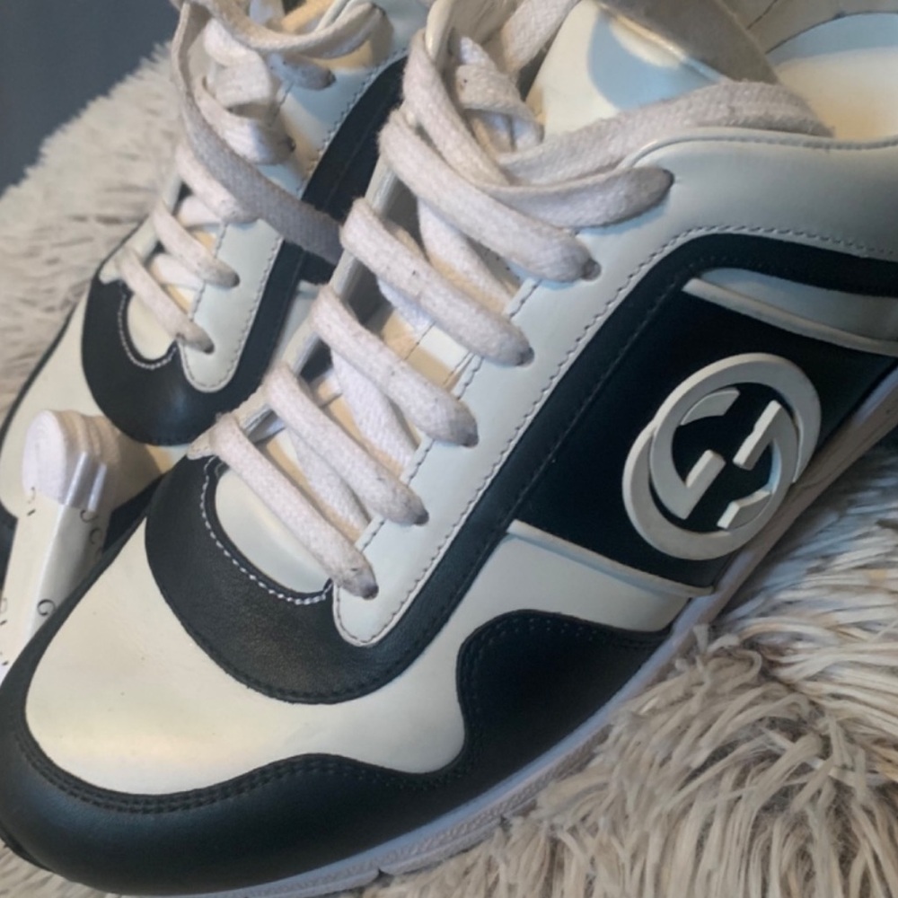 Gucci Black and White Athletic Shoes